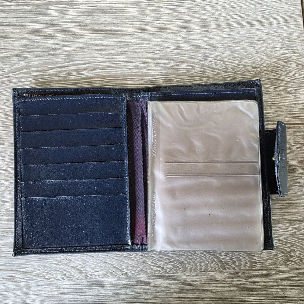 Vintage Princess Gardner Wallet Blue‎ Full Grain Leather